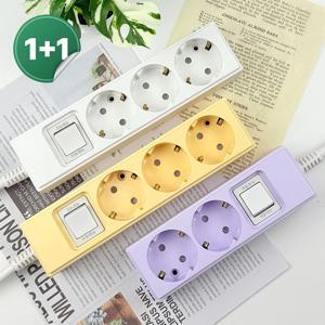 1+1 제로갭 국산 컬러 납작 멀티탭 고용량 과부하차단 모음