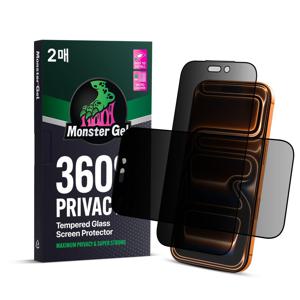 360도 상하좌우 완벽차단 사생활보호 강화유리 아이폰 액정보호필름 2매+똥손탈출 부착틀