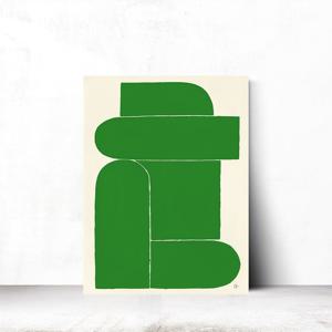 북유럽 디자인 추상화액자 거실 갤러리월 캔버스그림 그린박스  21x26cm