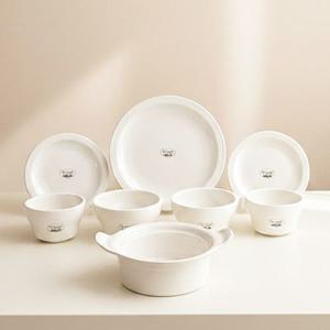 뉴욕 화이트 2인 알뜰 그릇세트 8P 신혼 식기세트