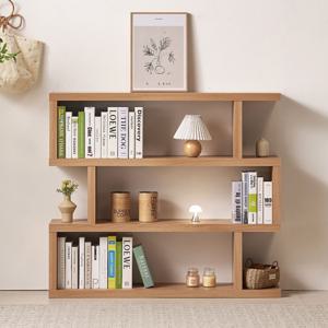 글래드 지그재그 파티션 책장 선반 와이드 3단 낮은 책장 1200