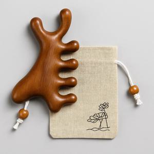 나무 괄사빗 얼굴 두피괄사 림프순환 경락마사지기 지압봉 C타입