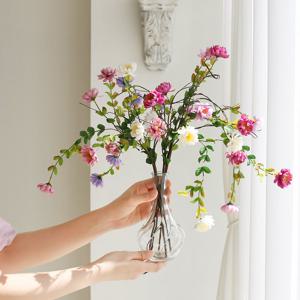 A-01 흘러내리는 소국 생화같은 테이블 화병 조화 꽃 세트 센터피스 장식