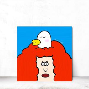 현대작가 월리덕 일러스트 캐릭터 거실 현관 호텔 인테리어액자 24x24cm