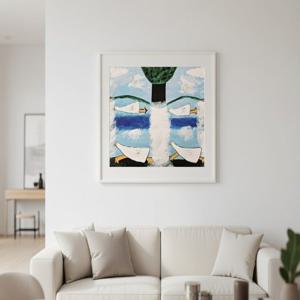 김점선 - 나들이 캔버스 오리 그림액자 거실 주방 카페 침실 사업장 풍수 집들이 개업 선물