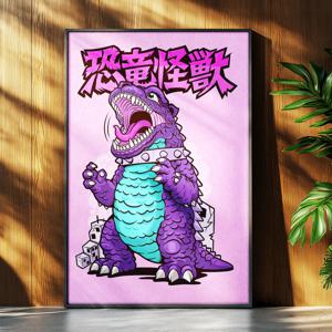 요괴 공룡 괴물 그림 일러스트포스터 인테리어포스터