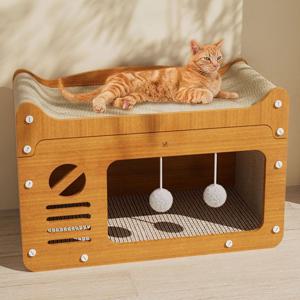 고양이 일체형 숨숨 하우스 스크래쳐