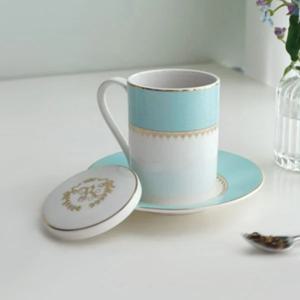 로얄 페일블루 뚜껑받침머그 3p 물컵 컵 물잔 커피잔 찻잔 예쁜 머그컵 홈카페 집들이