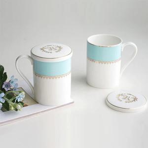 로얄 페일블루 뚜껑머그 2(4)p 물컵 컵 물잔 커피잔 찻잔 예쁜 머그컵 홈카페 집들이