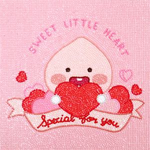 DIY 보석십자수 카카오프렌즈 하트 리틀 어피치 25x25