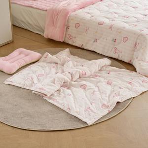 마미허그 소프트워싱 스윗버니 극세사 낮잠이불 100x150 핑크