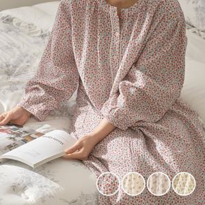 L 이중직 거즈 면 파자마 원피스 4 style