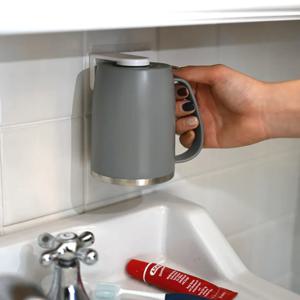 공중부양 스테인리스 304 양치컵 물때없는 무타공 거치대 자석 거꾸로 욕실컵