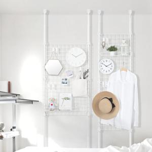 이지락 화이트 메쉬 파티션 행거 선반 이동식 가림막 철 메쉬망 높이 폭 조절가능