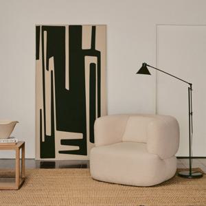 MARTINA 마르티나 스페인 직수입 1인 에크루 부클 회전 암체어