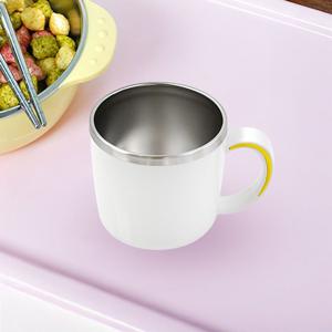 아기 유아 흘림방지 한손 물컵 논슬립 국산 스텐 손잡이컵 키즈 어린이 유치원 양치컵
