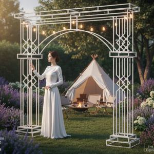프리미엄 화이트 웨딩 아치 대형 2.6m 가든 장미 너쿨 지지대 파티 포토존