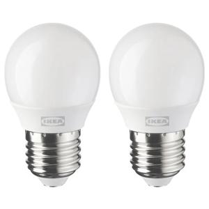 SOLHETTA 솔헤타 LED 전구 2개입 E26 250루멘 45mm 구형 오팔 화이트