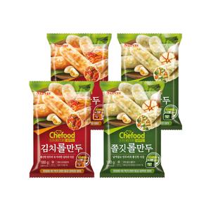 쉐푸드 김치롤만두 180gx2개+쉐푸드 쫄깃만두 180gx2개