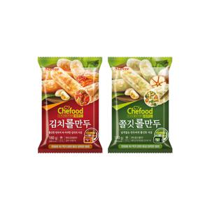 쉐푸드 김치롤만두 180gx1개+쉐푸드 쫄깃만두 180gx1개