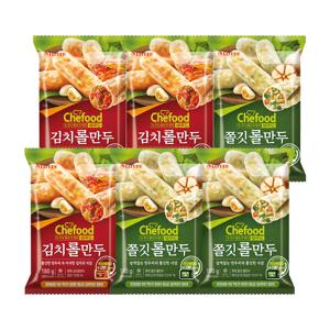 쉐푸드 김치롤만두 180gx3개+쉐푸드 쫄깃만두 180gx3개
