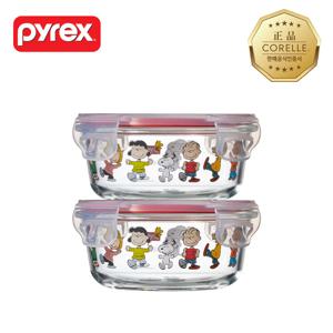 파이렉스 스누피 4-Lock 스토리지 원형 380ml 2P