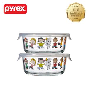 파이렉스 스누피 심플 스토리지 원형 380ml 2P