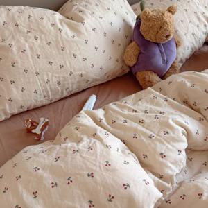 [해외] 체리 이중 거즈순면 침구커버세트 이불커버 베개커버 매트커버