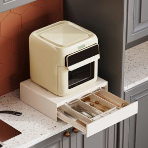 [리퍼] 전자레인지 선반 거치대 철제 슬라이드 수납함 2단 서랍