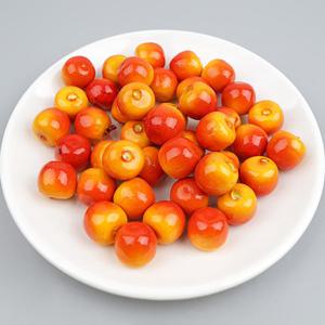 보급형 미니 사과 모형 오렌지옐로우 1.9~2cm 24개 모조 과일모형
