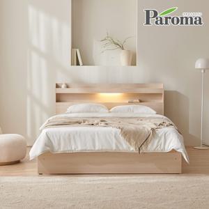 파로마 아너 LED 조명 서랍 벙커 수납 침대 프레임 퀸 Q 2인용 2구콘센트 하부수납형