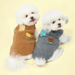 뽀글후리스 강아지 패딩 겨울옷 하네스 올인원패딩