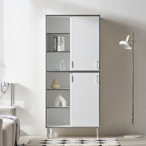 루나 모듈 미드센추리 슬라이딩 미닫이 키큰 2단 수납장 800