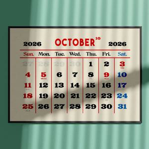 2026 빈티지 달력 가로형 레트로 가로 달력