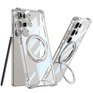 적용 갤럭시 S26울트라 S25울트라 투명 에어쿠션 회전 자석링 케이스