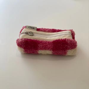 라운드 펜슬케이스/필통 _ Berry cream cheese Soft fur