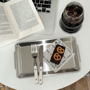 스텐 304 핸들 직사각 트레이 악세사리 소품트레이 실버쟁반