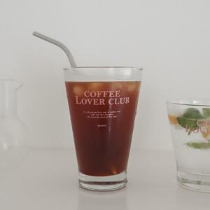 [리퍼] 피카 커피러버클럽 레터링 유리컵 430ml(자체제작)