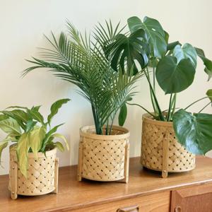 도르리 라탄 화분 커버 바구니 화분 받침대 바스켓 우드 플렌테리어 3종