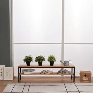 홈카페 모던 2단 낮은 화분 장식 진열 원목 선반 베란다 스틸 앵글 내구성