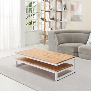 화사한 거실 분위기 연출 2단 참죽 원목 테이블 홈카페 모던 탁자 북유럽