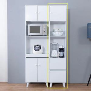 화이트 북유럽풍 굵은 다리 오픈형 높은 주방수납장 그릇장 홈카페 찬장