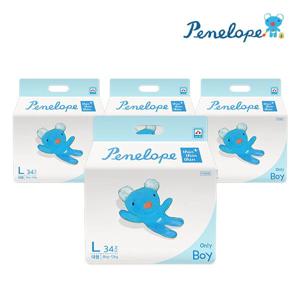 씬씬씬 플러스 팬티 기저귀 대형 (남아용) 34매X4팩