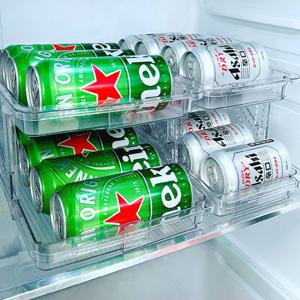 길이조절 2단 자동 냉장고 캔음료 맥주 수납 디스펜서