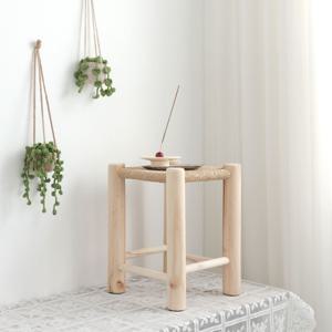 라탄 우드 스툴 화분 받침