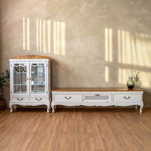 푸트리 프렌치 엔틱 원목 TV 거실장세트 B타입