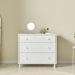 북유럽풍 심플 클래식 화이트 3단 와이드 서랍장 800 정리 내구성 고급 긴
