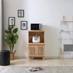 원룸 주방 버티컬 원목 슬라이드 전기밥솥 수납장 렌지대 오븐장 키큰장