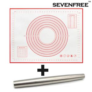 제빵작업대 반죽매트 대형 레드+반죽밀대 세트