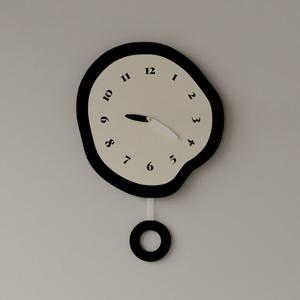 유니크 어글리 비정형 무소음 벽시계 28x30cm 진자버전